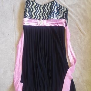 Black and Pink Prom Dress